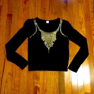 🦋 Middle Eastern Style Brown & Gold Top
